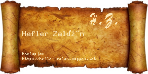 Hefler Zalán névjegykártya